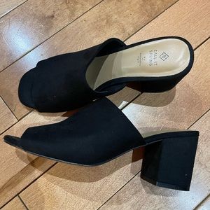 Call it Spring Black Mules/ Heel Slides